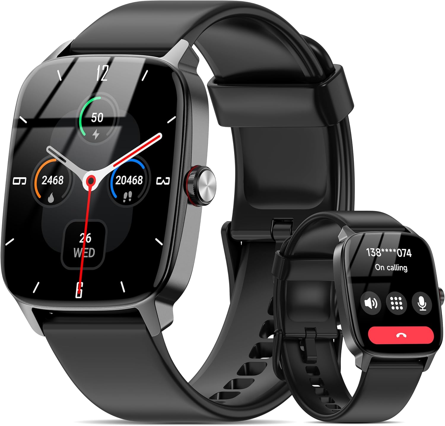 Smartwatch for Men & Women – Bluetooth Call, AI Voice, Fitness Tracker, 120+ Sports Modes