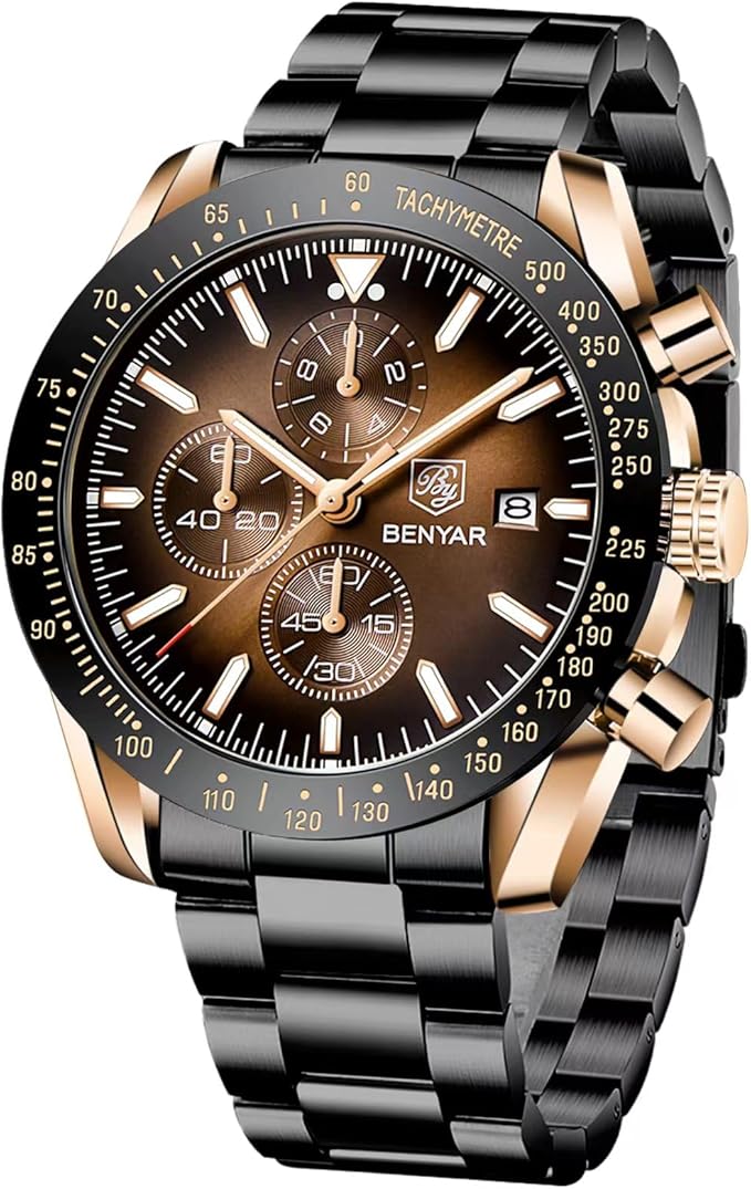 BENYAR Chronograph Leather Watch - Gifts for Men