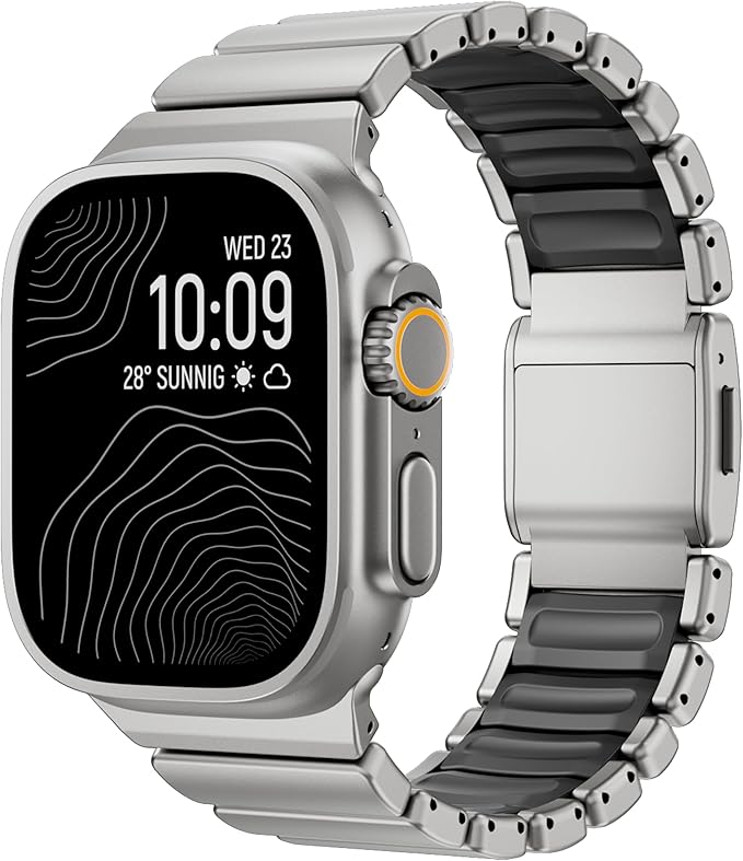 Luxury Titanium Silicone Apple Watch Band – Dual-Layer, Magnetic Clasp