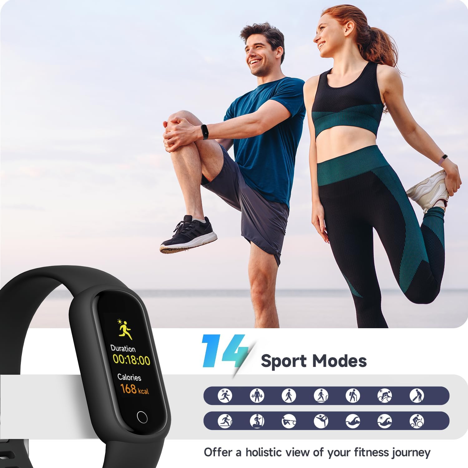 TOOBUR Fitness Tracker with Sleep Tracking, Pedometer & IP68 Waterproof