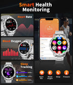 Military Smart Watch for Men – 1.7” Display, Bluetooth Call, 114 Sports Modes