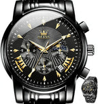 OLEVS Men’s Multifunction Dress Watch – Luminous, Water Resistant, Stainless Steel