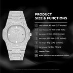 Unisex Luxury Full Diamond Watch Silver Gold Quartz Analog Stainless Steel Bracelet