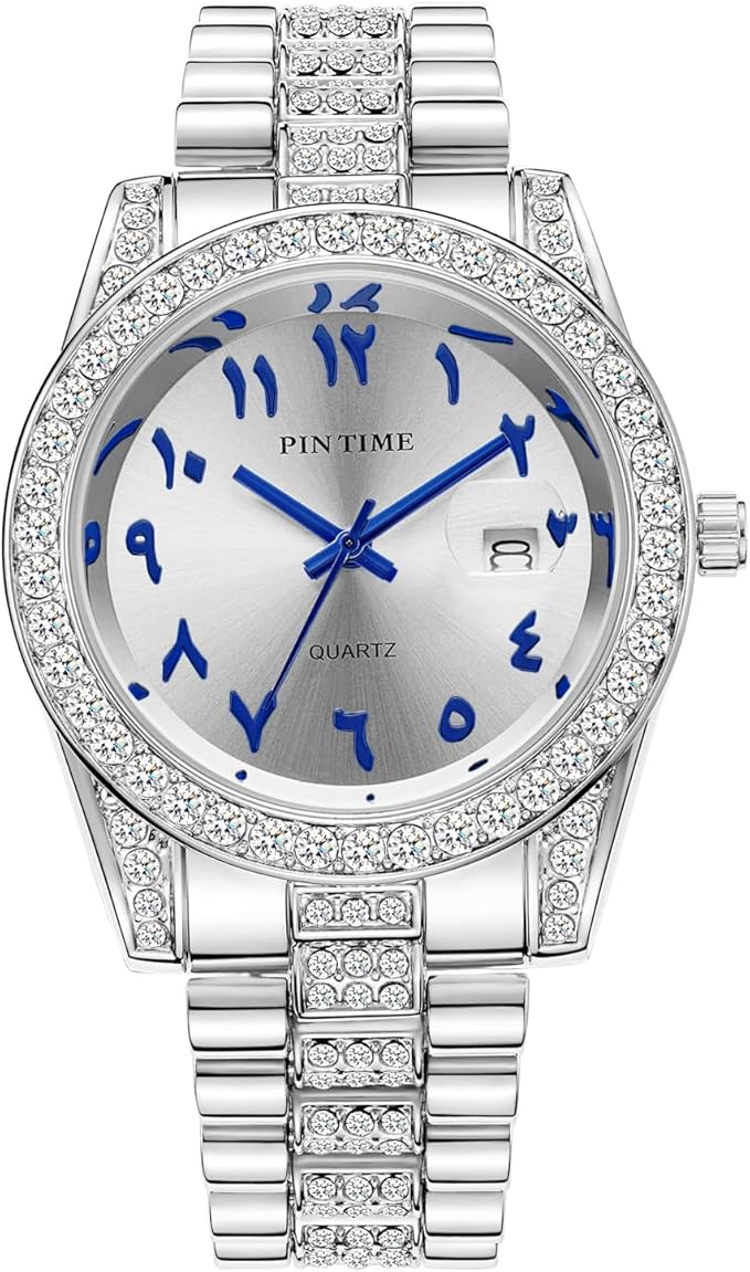 PINTIME Luxury Stainless Steel Quartz Wristwatch for Men