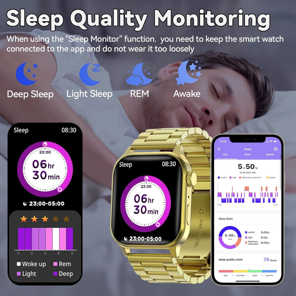 Smart Watch for Men with Bluetooth Calling & Fitness Tracking