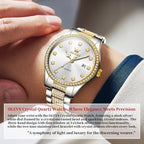 OLEVS Crystal Rhinestones Stainless Steel Men’s Watch