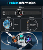 LIGE Men’s Military Smart Watch – 1.85” HD, Bluetooth Call, 120+ Sports Modes