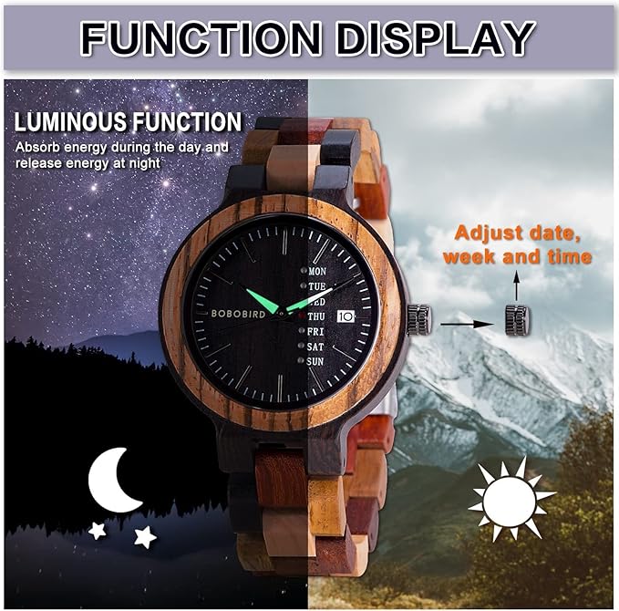 Natural Colorful Handmade Wooden Watch for Men
