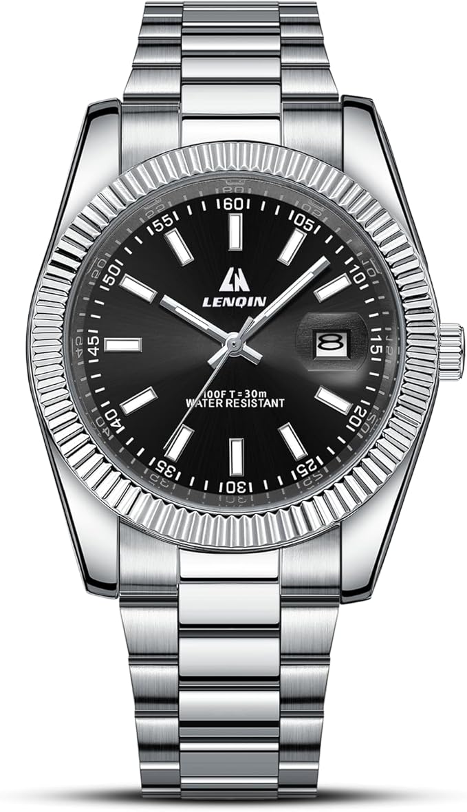 Men’s Stainless Steel Quartz Watch Waterproof Luminous Luxury Fashion Timepiece