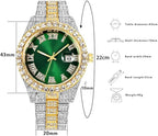CdyBox Men’s Luxury Hip Hop Watch Set – 3 Pack, Diamond Dial, Roman Scale