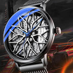SOLLEN Men’s Quartz Wheel-Design Stainless Steel Waterproof Watch