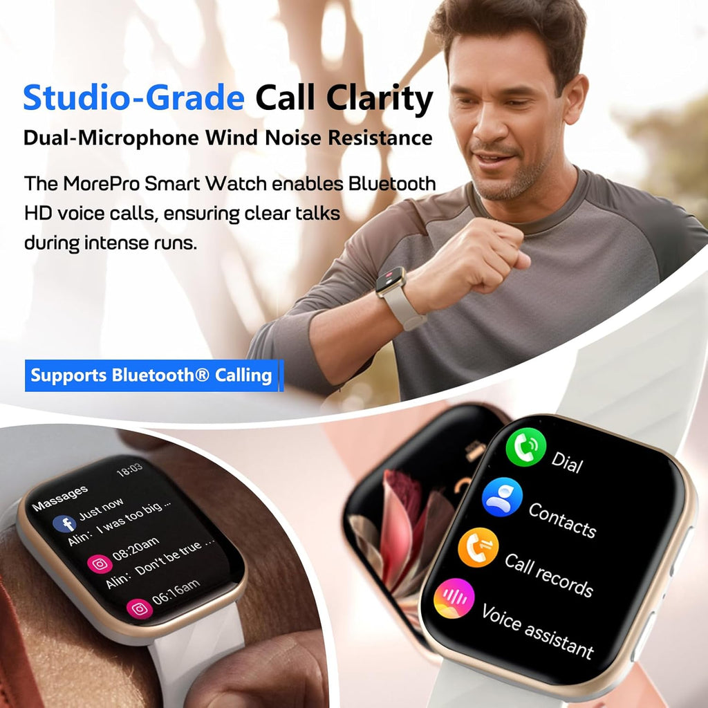 MorePro Fitness Tracker Smartwatch Heart Rate, Blood Pressure & Sleep Monitor 120+ Activity Modes | Waterproof | Android & iOS Compatible
