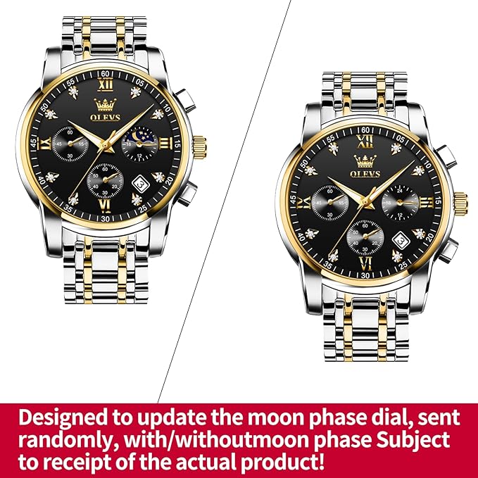 OLEVS Men’s Multifunction Dress Watch – Luminous, Water Resistant, Stainless Steel
