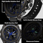 Military Tactical Waterproof Digital Stopwatch Watch for Men