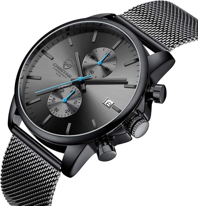 GOLDEN HOUR Men’s Quartz Chronograph Watch – Black