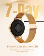 TOOBUR Rose Gold Smartwatch for Women, HD Display, Calling & Fitness Tracking