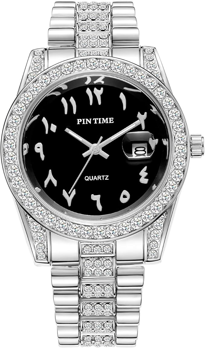 PINTIME Luxury Stainless Steel Quartz Wristwatch for Men
