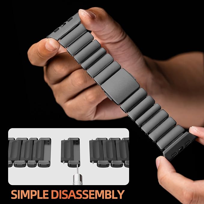 Luxury Titanium Silicone Apple Watch Band – Dual-Layer, Magnetic Clasp