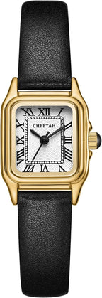 CHEETAH Women’s Small Two‑Tone Rectangular Roman Dial Watch