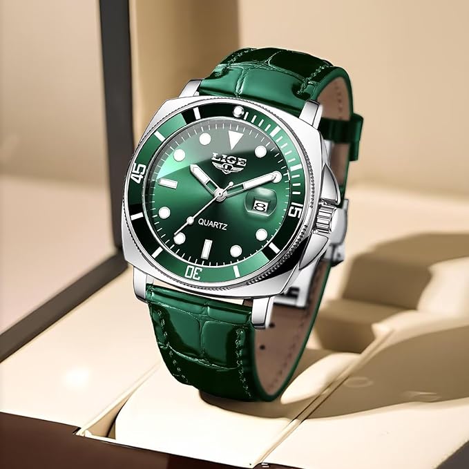 Men’s Quartz Watch – Stainless Steel, Big Face, Luminous, Date