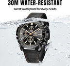 BY BENYAR Men’s Quartz Chronograph Watch – Waterproof, Luminous Big Face
