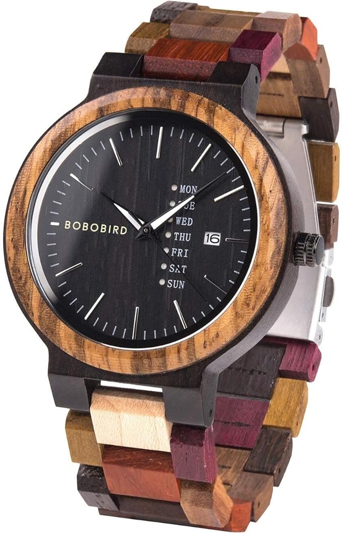 Natural Colorful Handmade Wooden Watch for Men