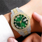 CdyBox Men’s Luxury Hip Hop Watch Set – 3 Pack, Diamond Dial, Roman Scale