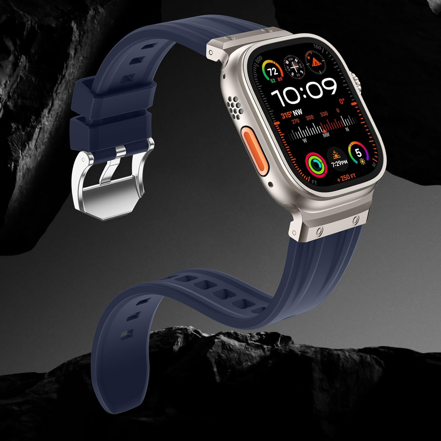Tasikar Stainless Steel and Silicone Replacement Band Compatible with Apple Watch