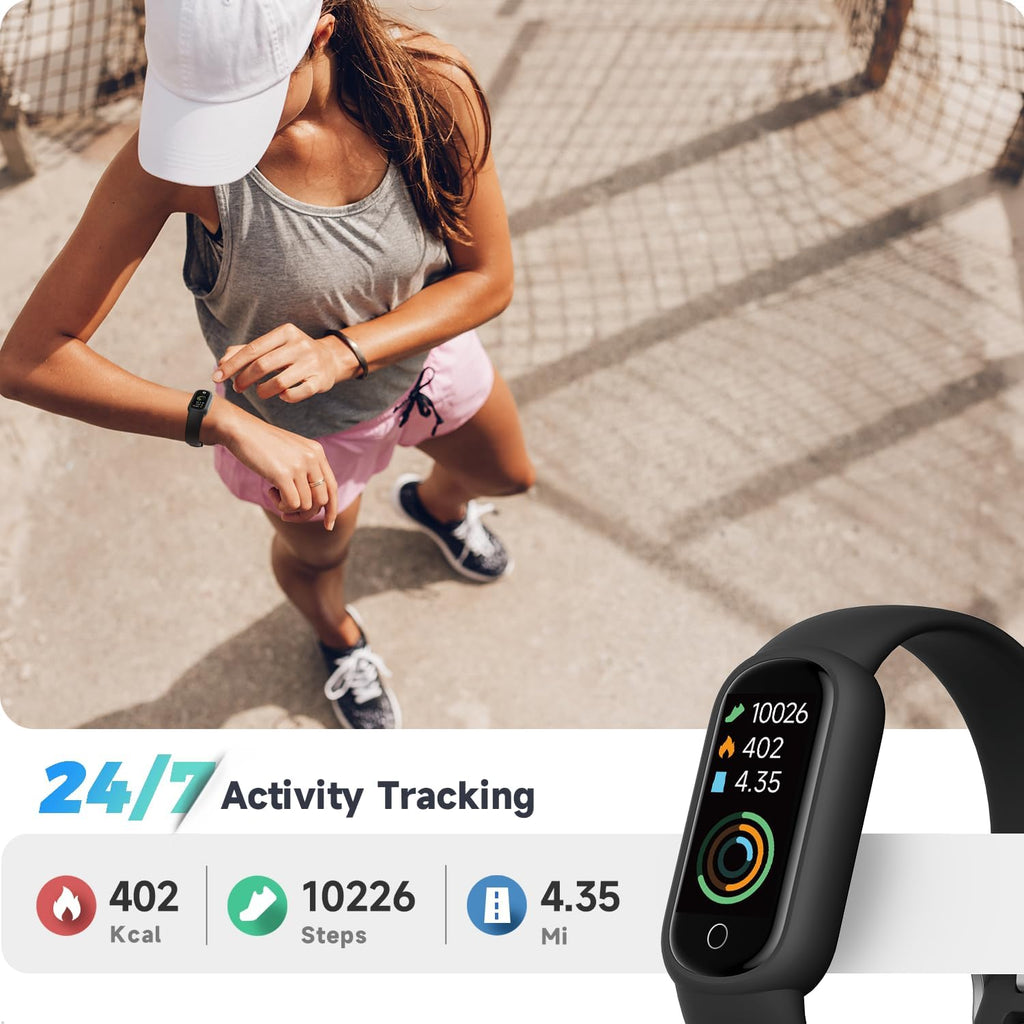 TOOBUR Fitness Tracker with Sleep Tracking, Pedometer & IP68 Waterproof
