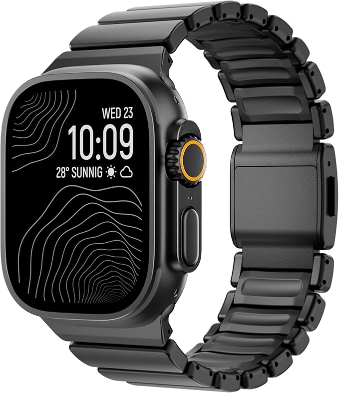 Luxury Titanium Silicone Apple Watch Band – Dual-Layer, Magnetic Clasp