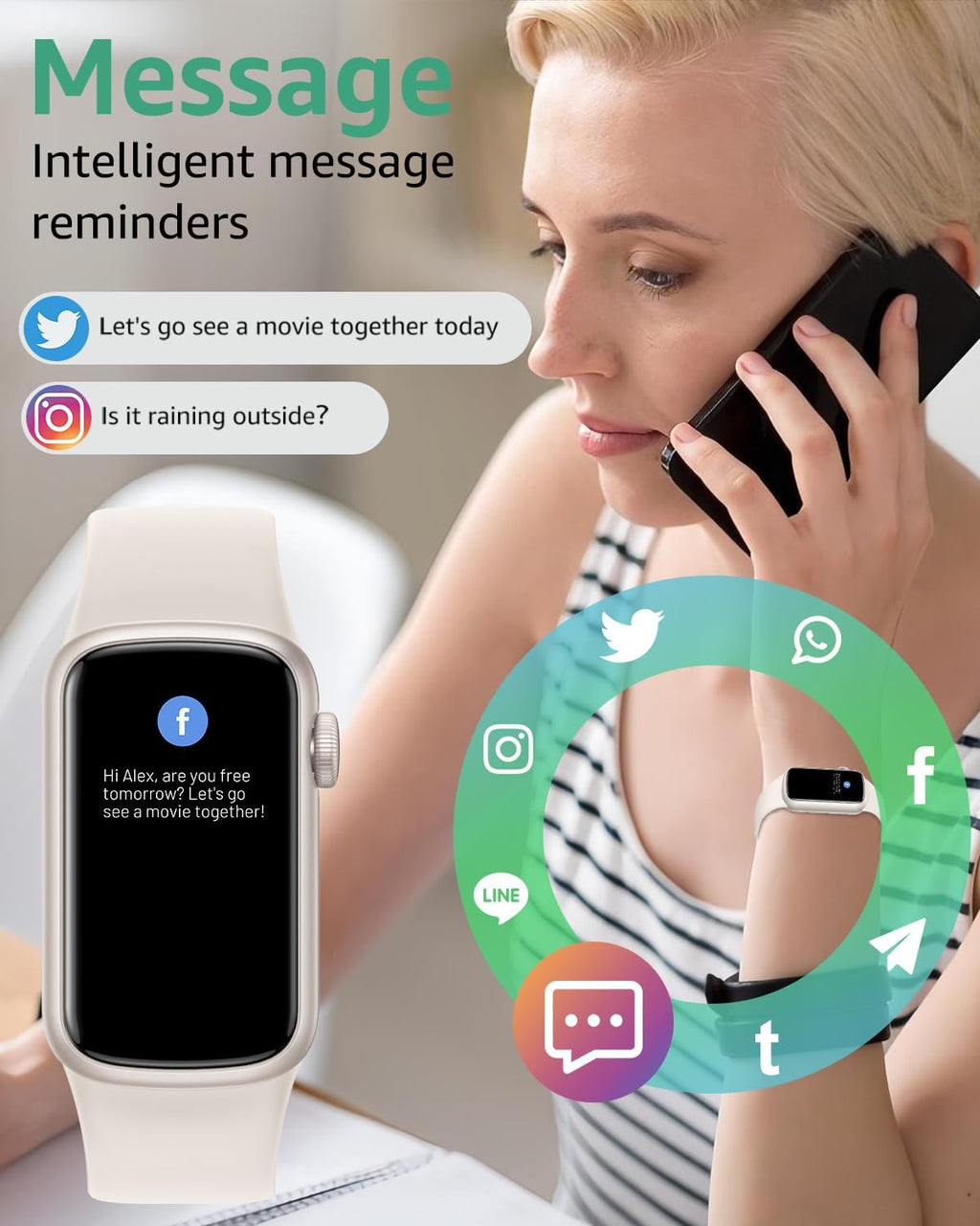 IMFRCHCS Fitness Tracker,Smart Watch with 1.47" Touch Display,137+Sport Modes Fitness Watch with Heart Rate Sleep Monitor, Step Counter,IP68 Waterproof Activity Trackers for Women Men