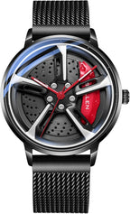 SOLLEN Men’s Quartz Wheel-Design Stainless Steel Waterproof Watch