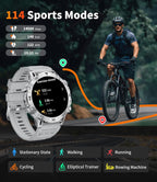 Military Smart Watch for Men – 1.7” Display, Bluetooth Call, 114 Sports Modes