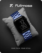 Fullmosa Stainless Steel Band with Case for Apple Watch 45/44/42mm – Blue