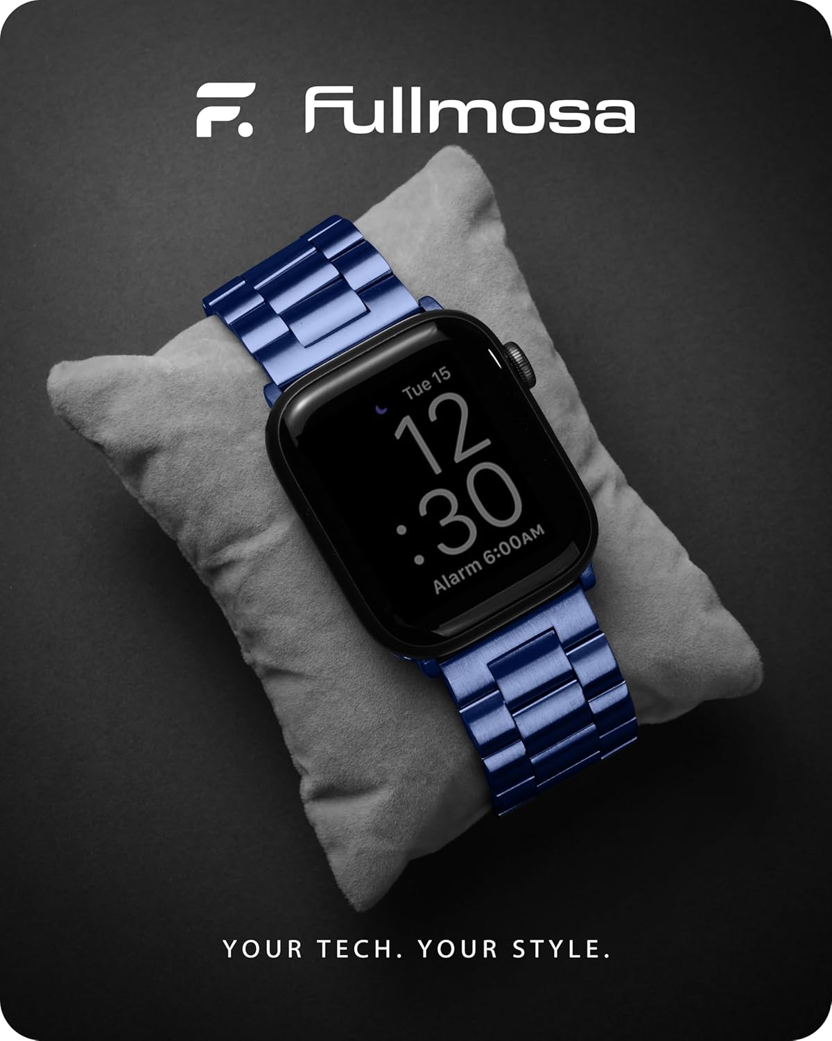 Fullmosa Stainless Steel Band with Case for Apple Watch 45/44/42mm – Blue