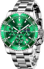 OLEVS Waterproof Stainless Steel Luminous Rotatable Bezel Watch — Classic Analog Quartz Wristwatch