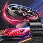 SOLLEN Men’s Quartz Wheel-Design Stainless Steel Waterproof Watch