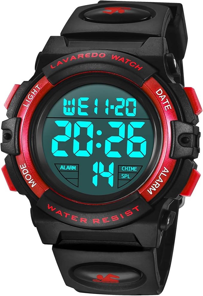 Kids Digital Sport Watch with LED, Alarm & Waterproof