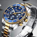 MEGALITH Men’s Stainless Steel Chronograph Quartz Watch – Waterproof, Date