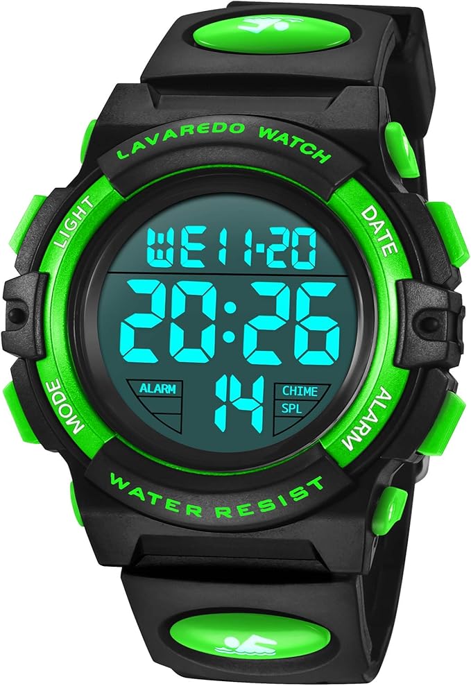 Kids Digital Sport Watch with LED, Alarm & Waterproof