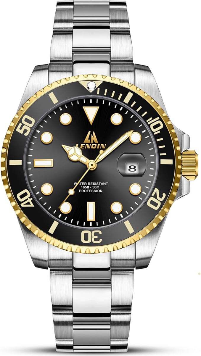 Men’s Stainless Steel Quartz Watch Waterproof Luminous Luxury Fashion Timepiece
