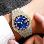 CdyBox Men’s Luxury Hip Hop Watch Set – 3 Pack, Diamond Dial, Roman Scale
