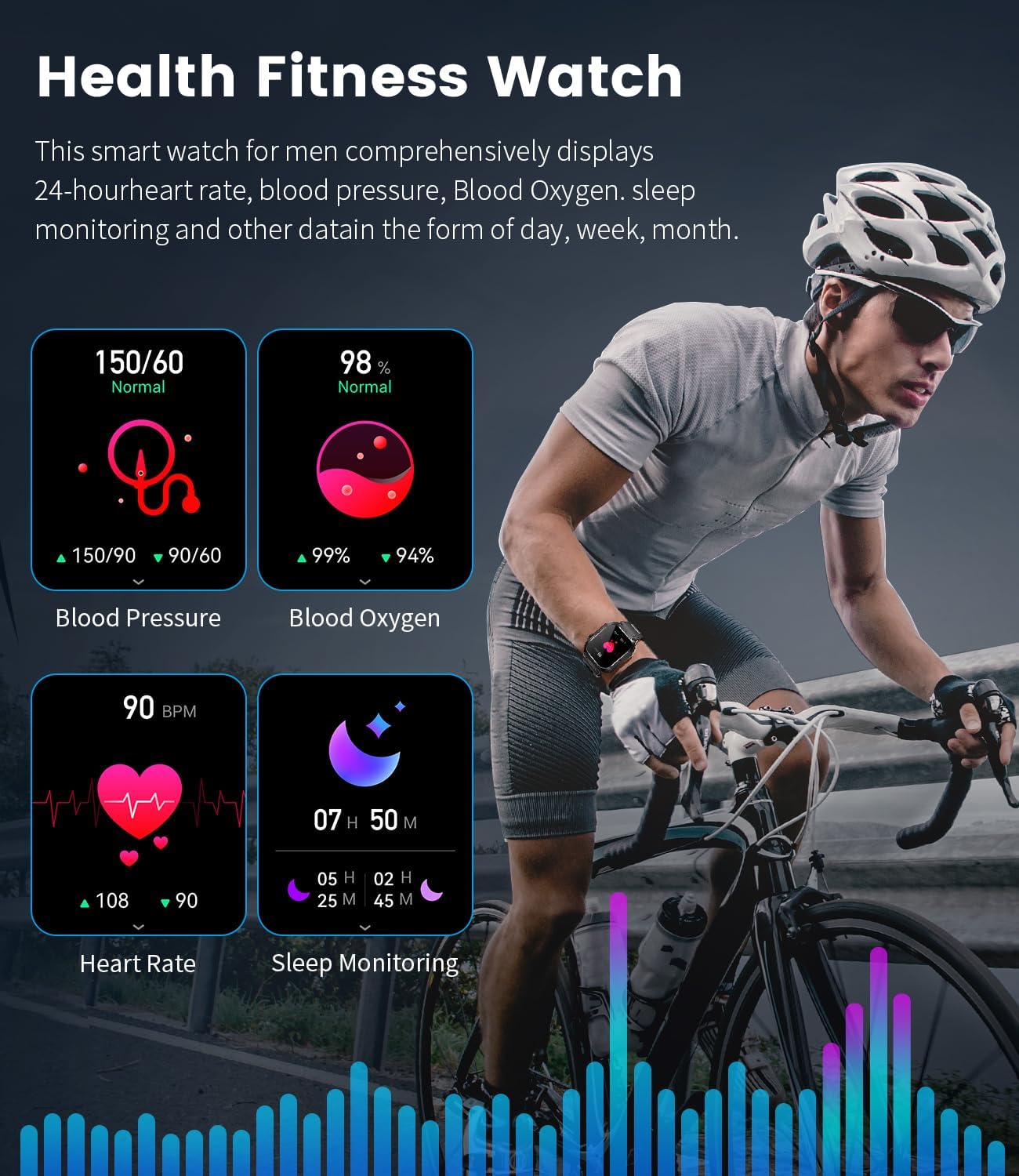 ESFOE Military Smartwatch for Men, 1.96″ HD, Calls & Fitness Tracking
