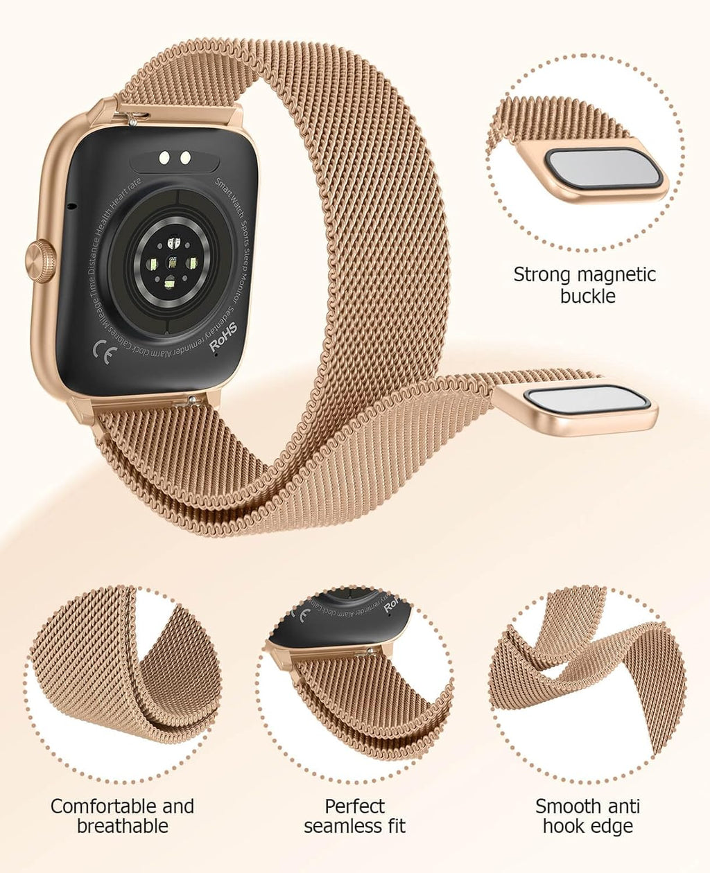Women's Smartwatch with AMOLED Display, IP68 Rating & Health Tracking (EarlySincere 2025)