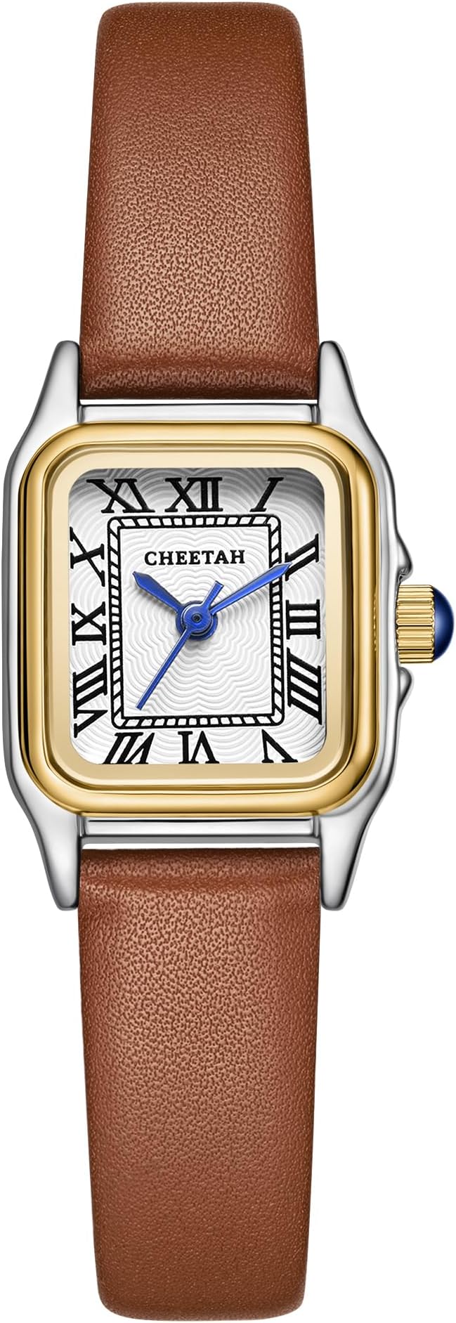 CHEETAH Women’s Small Two‑Tone Rectangular Roman Dial Watch