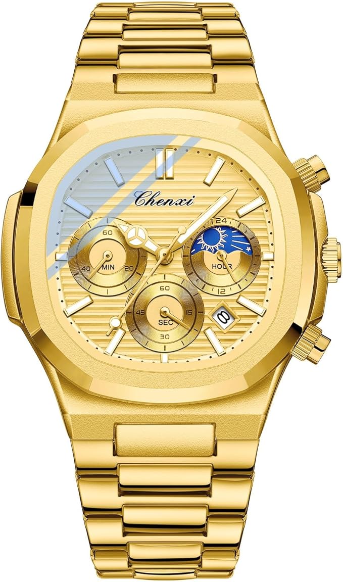 Luxury Stainless Steel Business Casual Watch Elegant Quartz Analog Timepiece