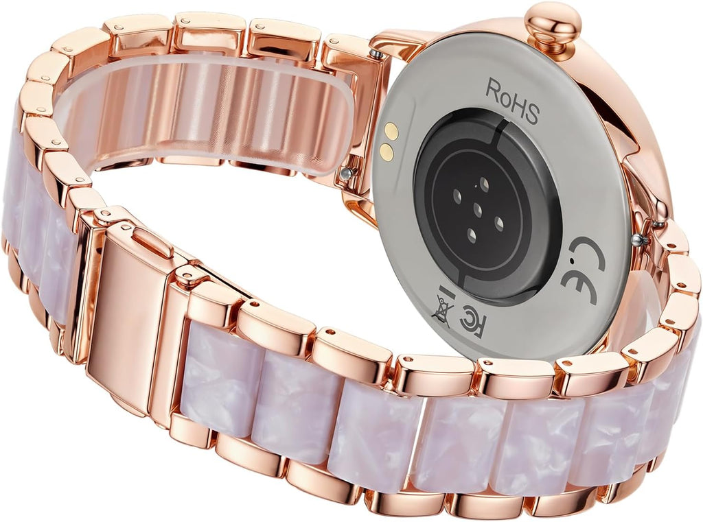 Adjustable Fitness Monitor Smartwatch Heart Rate, Sleep & Activity Tracking | Waterproof | Android/iOS Compatible (Rose)