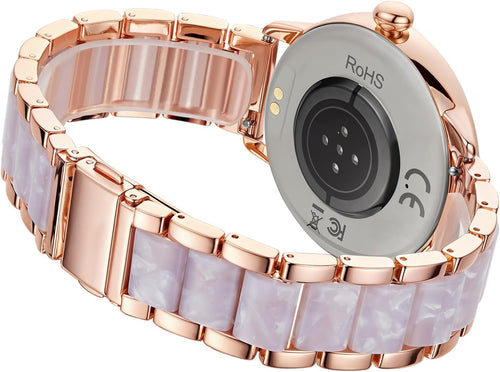 Adjustable Fitness Monitor Smartwatch Heart Rate, Sleep & Activity Tracking | Waterproof | Android/iOS Compatible (Rose)