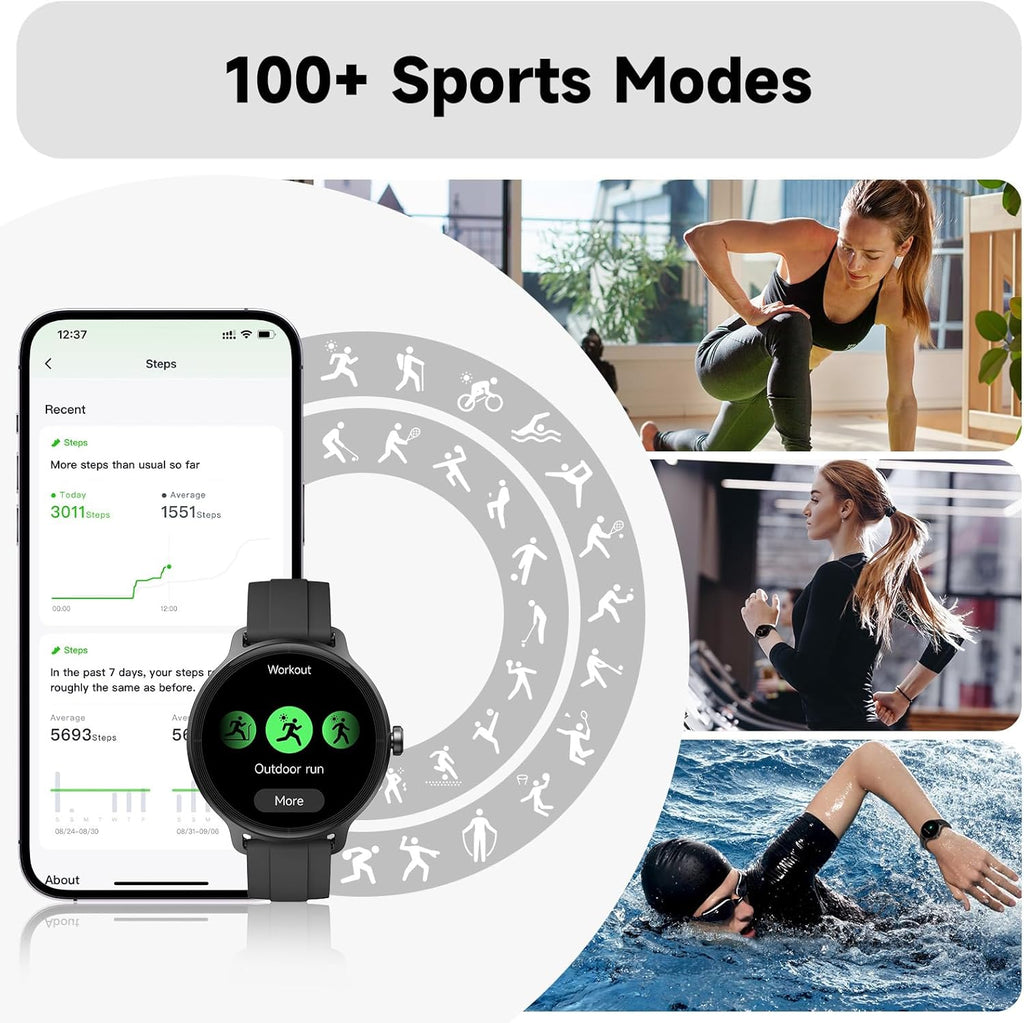 Smart Watch with Bluetooth Calling, HD Touchscreen & Fitness Tracking