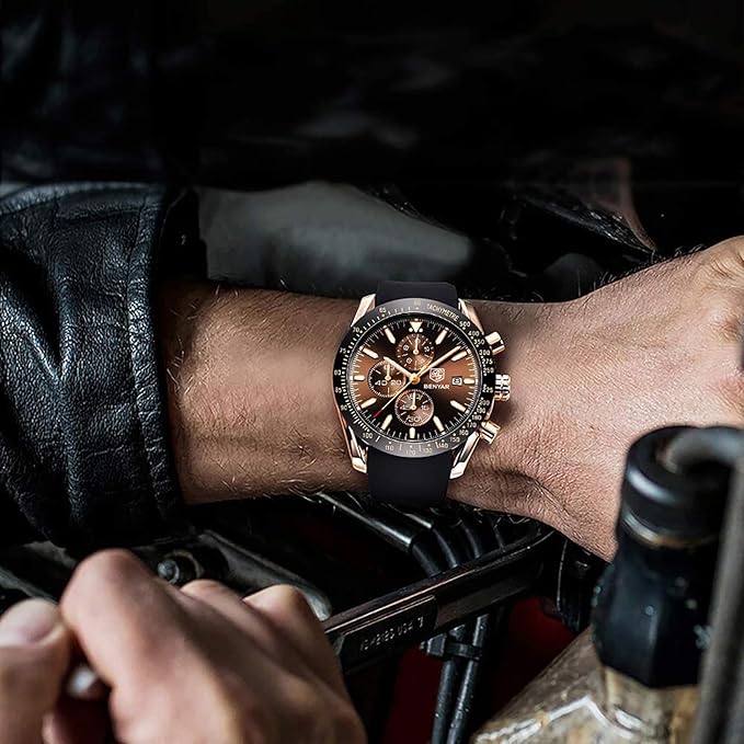 BENYAR Chronograph Leather Watch - Gifts for Men